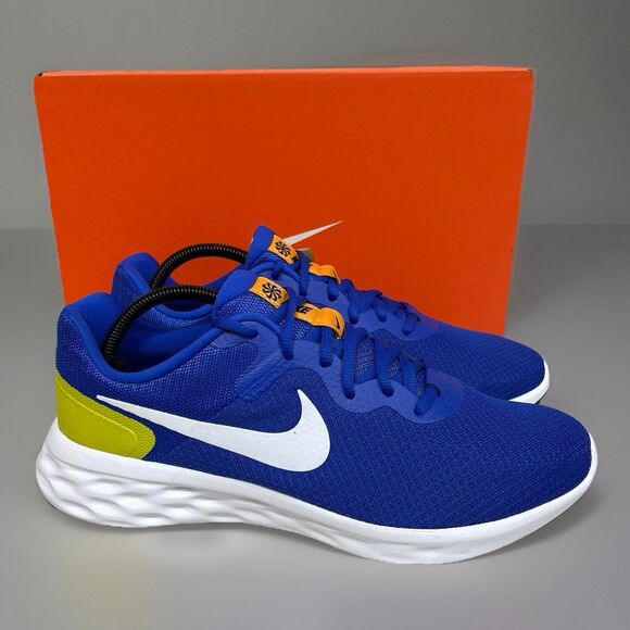 Nike Revolution 6 NN Men Sz 10.5 Racer Blue White Hi Voltage Sneakers DC3728-401